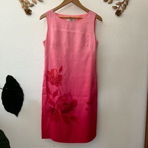 Vintage 90’s Casual Corner 100% Silk Floral Ombré Dress